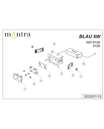 BLAU * FOCO EMPOTRAR 2L 6W  3000K BLANCO
